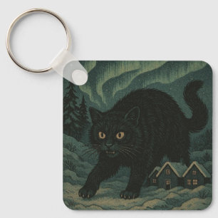 Isländische Weihnachts-Yule-Katze Schlüsselanhänger