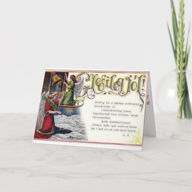 Isländische Weihnachtskarte Feiertagskarte (Vorderseite)