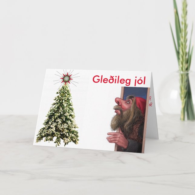 Isländische Weihnachtskarte Feiertagskarte (Vorderseite)