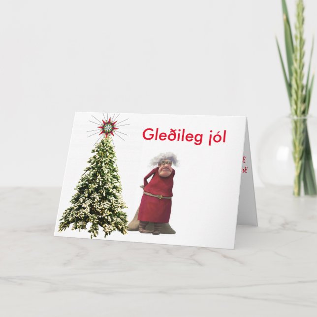 Isländische Weihnachtskarte Feiertagskarte (Vorderseite)