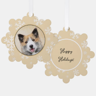 Isländischer-Schäferhund-Malerei - Original-Hunde- Ornament Karte