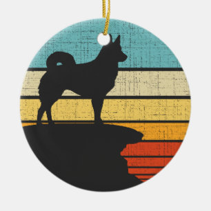 Isländischer Schäferhund Retro Vintage Hund Welpe Keramik Ornament