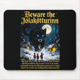 Isländischer Vintage Warnung Jolakotturinn Julkatz Mousepad