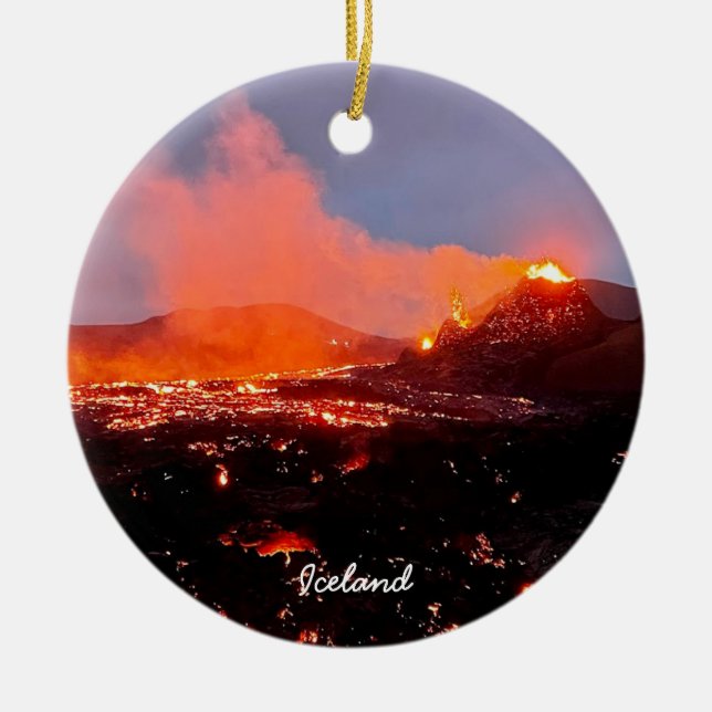 Isländischer Vulkan - Keramik Keramik Ornament (Vorne)