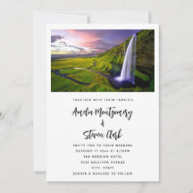 Isländischer Wasserfall Grüne Natur Foto Hochzeit
