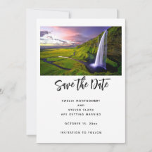 Isländischer Wasserfall Grüne Natur Foto Hochzeit