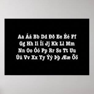 Isländisches Alphabet [Íslenska Stafrófið] Poster