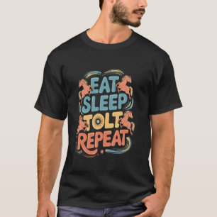 Isländisches Pferd Essen Schlaf Tolt Wiederholen f T-Shirt