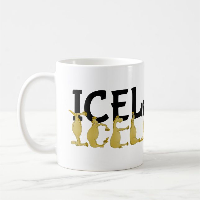Isländisches Pferd | Flagge Islands Kaffeetasse (Links)