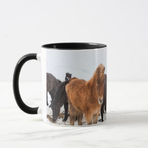 Isländisches Pferd im Winter auf Island Tasse