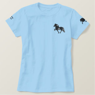 Isländisches Pferd Pinto Tölt Stickerei Besticktes T-Shirt