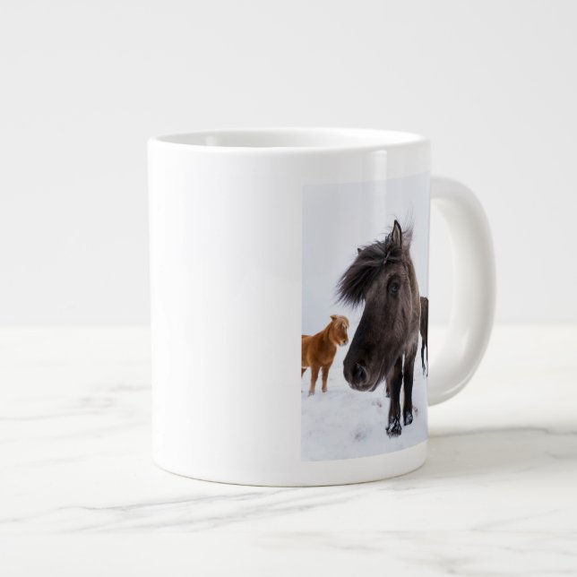 Isländisches Pferd-Potrait, Island Jumbo-Tasse (Vorderseite Rechts)