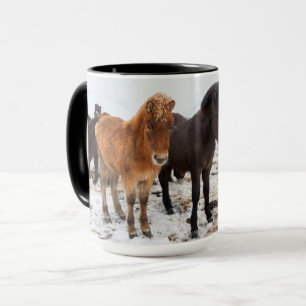 Isländisches Pferd während des Winters Island Tasse