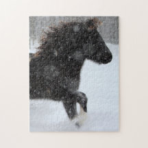 Isländisches PferdeSilhouettepuzzlespiel
