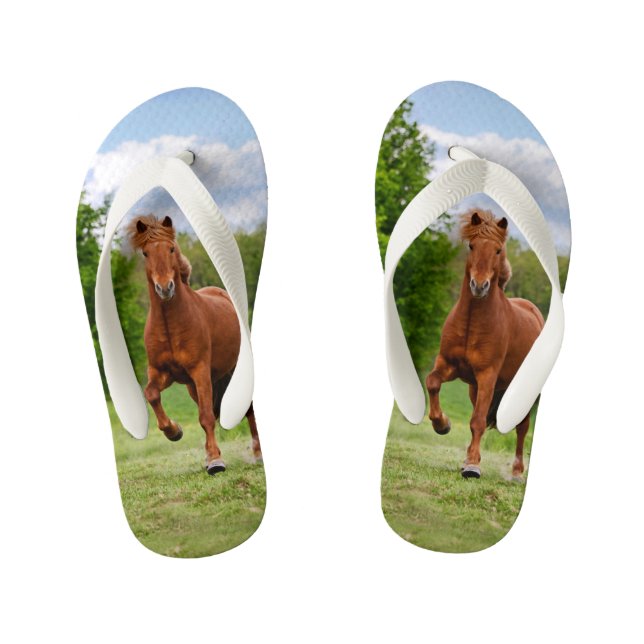 Isländisches Pony Tölt lustige Kinderbadesandalen (Fußbett)