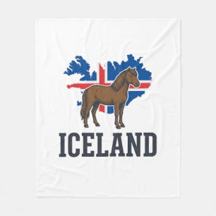 Islandpferd Vintage-Flagge Vektor-Shirt-Design_1 Fleecedecke