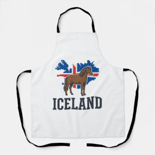 Islandpferd Vintage-Flagge Vektor-Shirt-Design_1 Schürze