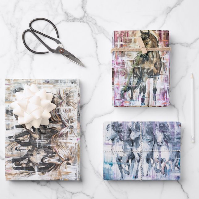 Islandpferde  geschenkpapier set (Vorderseite)