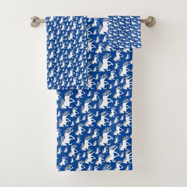 Islandpferdeherde blau badhandtuch set (Insitu)