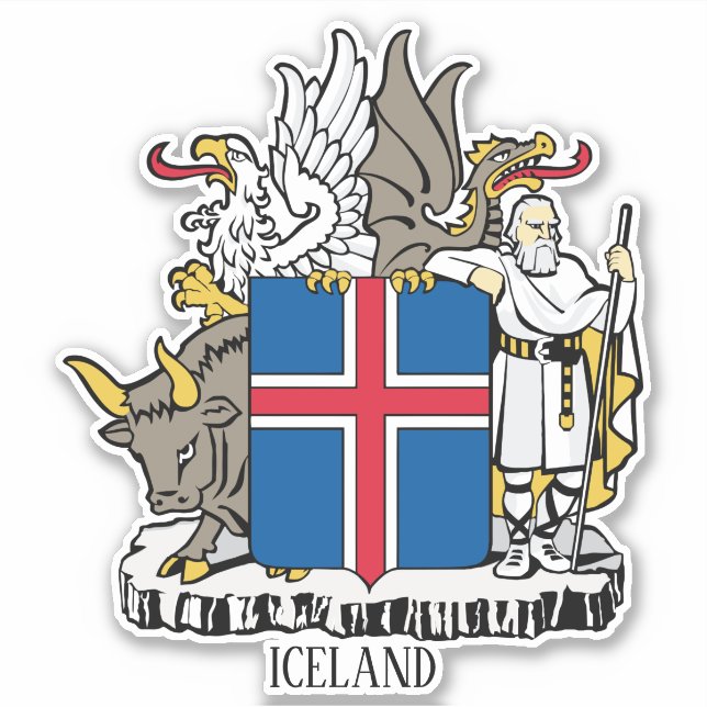 Islands National Coat of Arms Patriotic Aufkleber (Vorderseite)