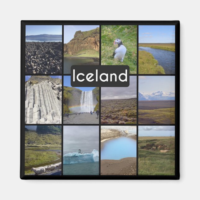 Islands Sommerlandschaft Magnet (Vorne)