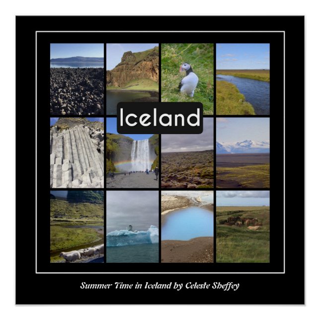Islands Sommerlandschaft Poster (Vorderseite)
