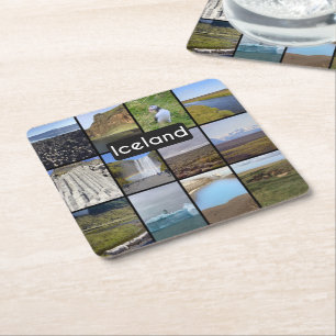 Islands Sommerlandschaft Rechteckiger Pappuntersetzer