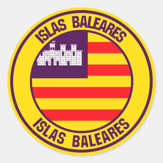 Islas Baleares RundEmblem Runder Aufkleber (Vorderseite)