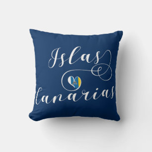 Islas Canarias, Kanarische Inseln - Fahne Herz, Kissen