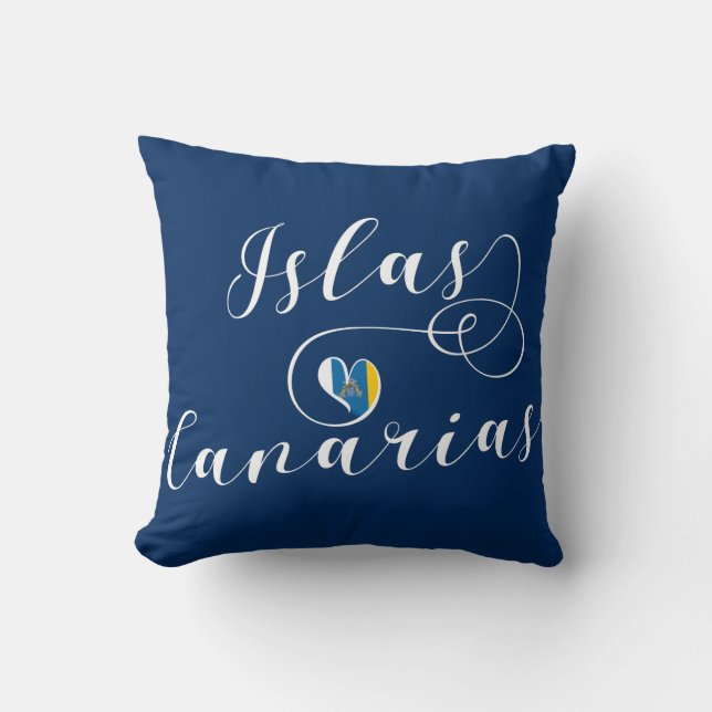 Islas Canarias, Kanarische Inseln - Fahne Herz, Kissen (Vorderseite)