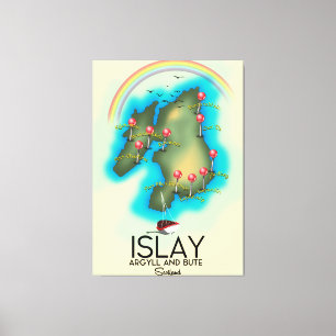 Islay, Inner Hebrides , Landkarte Kunst Leinwanddruck
