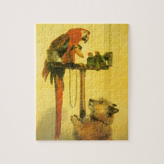 Islay, Tilco, a Macaw and Love Birds by Landseer (Vertikal)