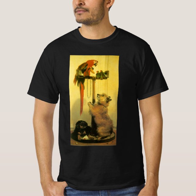 Islay, Tilco, a Macaw and Love Birds by Landseer T-Shirt (Vorderseite)