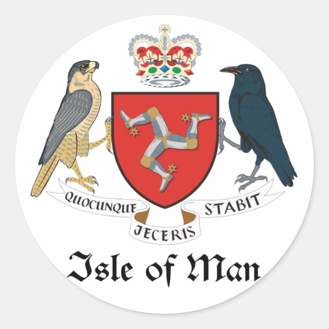 ISLE DES MANS - Emblem/Fahne/Symbol/Wappen Runder Aufkleber (Vorderseite)