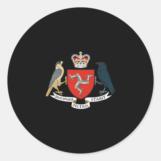Isle of Man Coat of Arms Runder Aufkleber (Vorderseite)