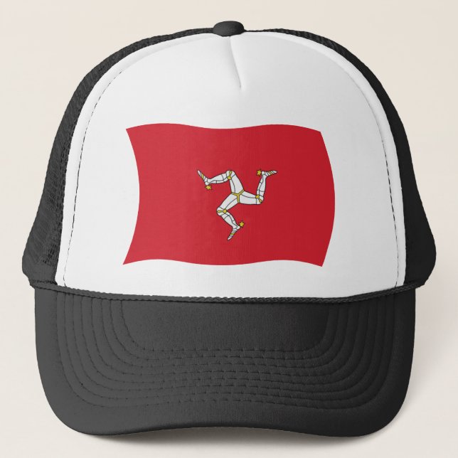 Isle of Man Flag Hat Truckerkappe (Vorderseite)