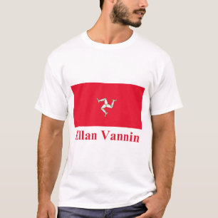 Isle of Man-Flagge mit Namen auf Manx T-Shirt