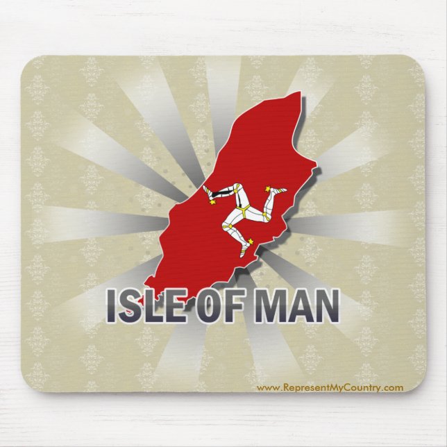 Isle of Man-Flaggen-Karte 2,0 Mousepad (Vorne)