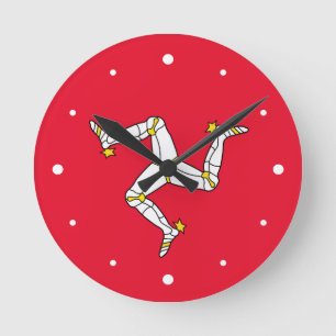 Isle of Man – Manx Flag Runde Wanduhr