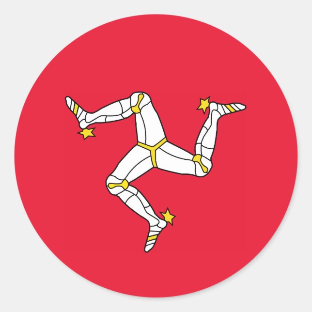 Isle of Man - Manx Flag Runder Aufkleber (Vorderseite)