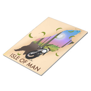 Isle of man Motorrad-Karte Reiseplakat Notizblock