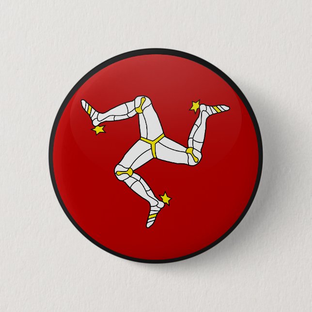 Isle of Man-Qualität Flaggen-Kreis Button (Vorderseite)