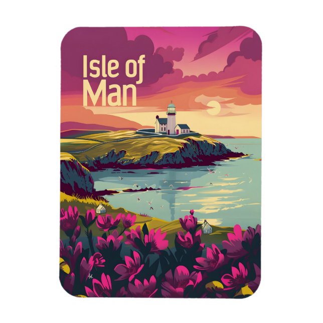 Isle of Man Vintag art Magnet (Vertikal)