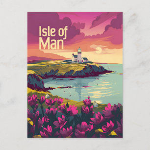 Isle of Man Vintage-Kunst Postkarte