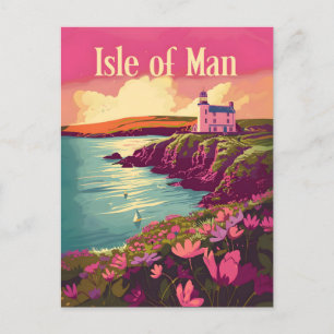 Isle of Man Vintage-Kunst Postkarte