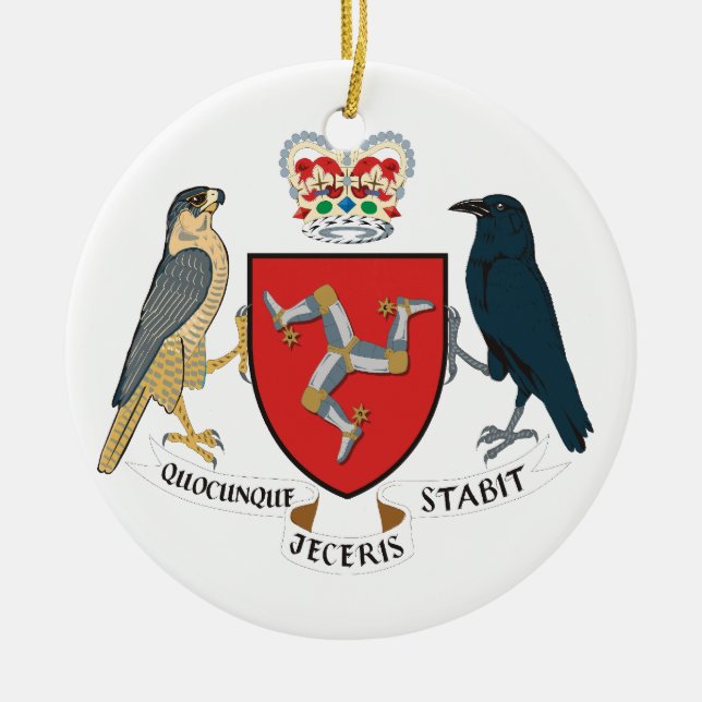 Isle of Man-Wappen Keramik Ornament (Vorne)