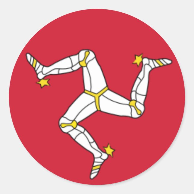 Isle of Mann Round Sticker (Vorderseite)