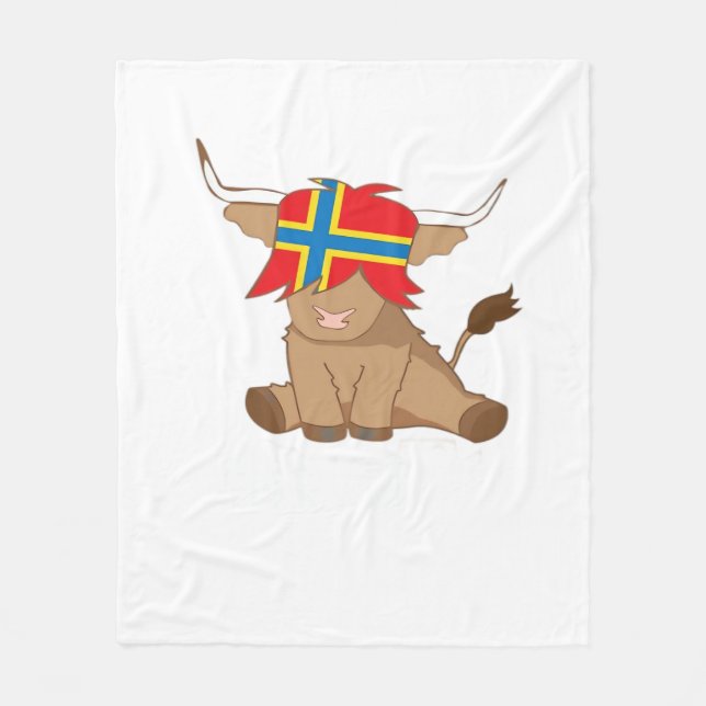 Isle of Orkney Fahne Geschenk schottischen Hochlan Fleecedecke (Vorderseite)