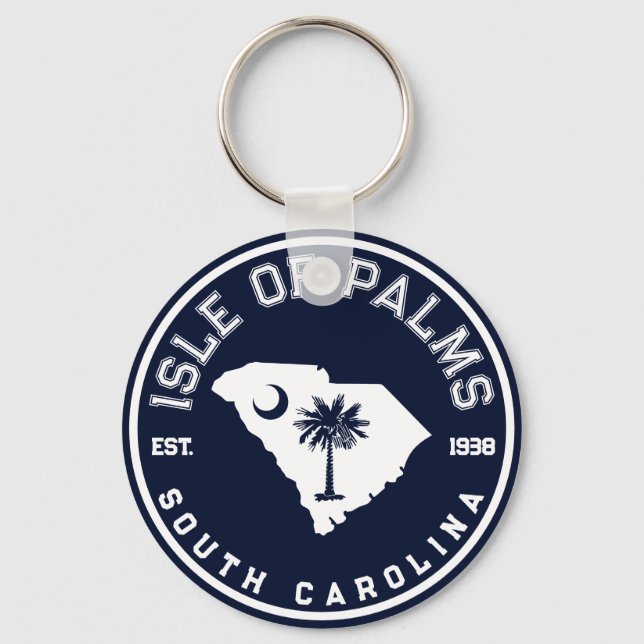 Isle of Palms South Carolina Flag Map Marine Schlüsselanhänger (Vorderseite)