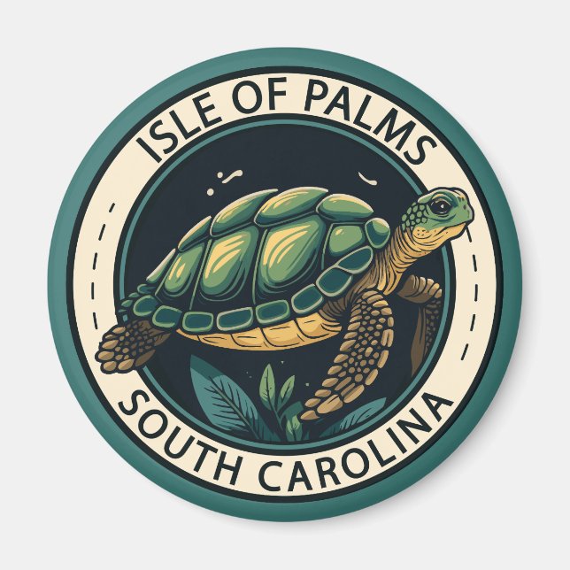 Isle of Palms South Carolina Turtle Abzeichen Magnet (Vorne)